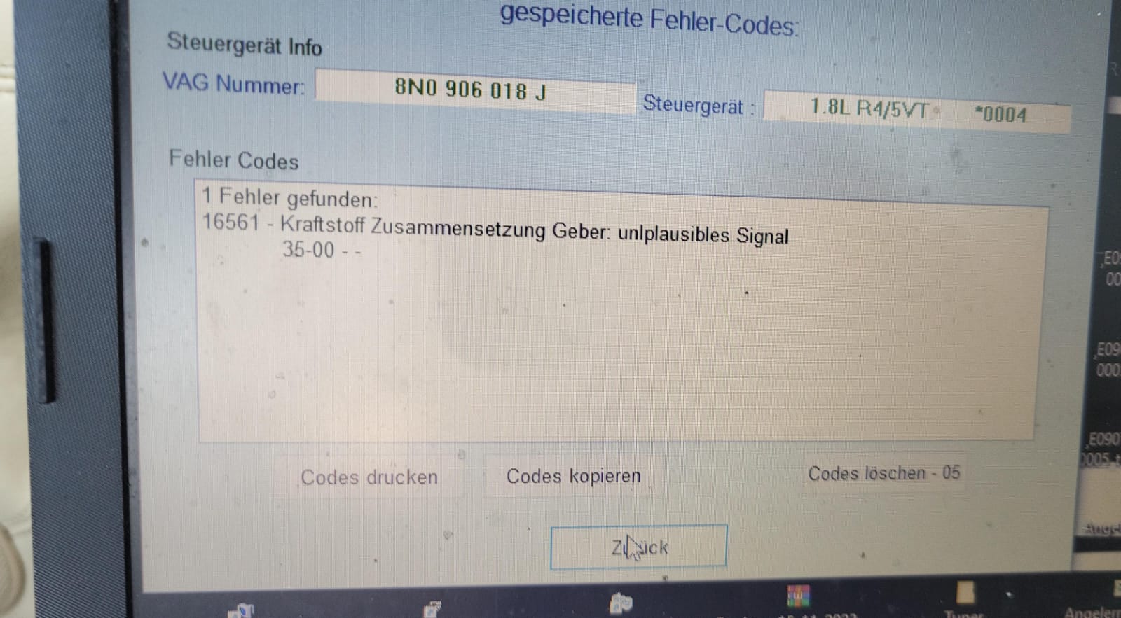 Eigene Diagnose – DTC 16561 bei unplausiblem Sensorsignal